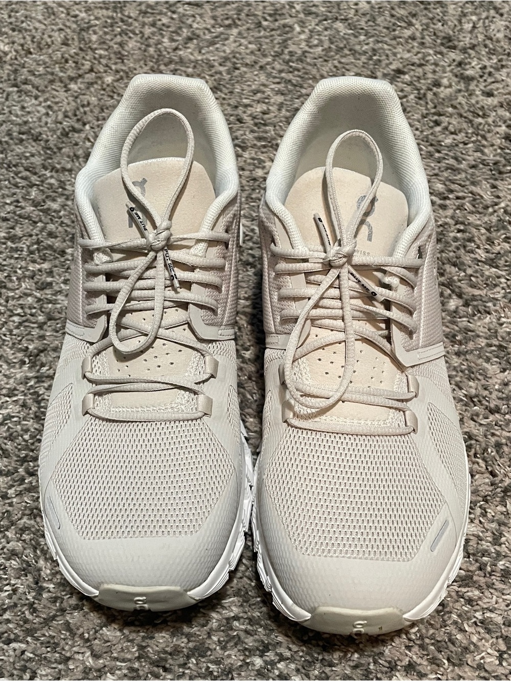 On Running Women's Light Beige/Off-White Athletic Running Shoes